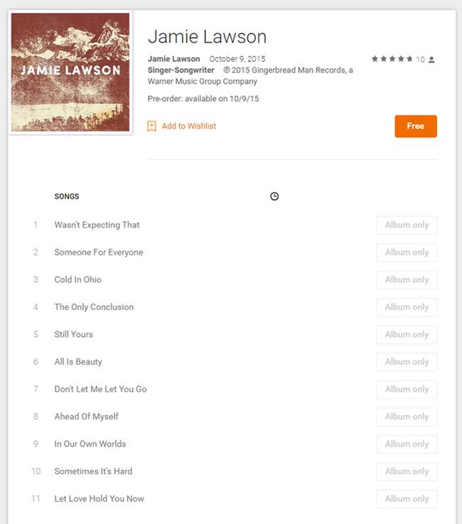 Fotografía - [Offre Alerte] Self-Titled Album de Jaime Lawson est libre de pré-commande sur Google Play, X De Ed Sheeran est à seulement 99 Cents